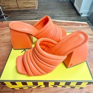 Circus by Sam Edelman Orange Quilted Platform Sandals